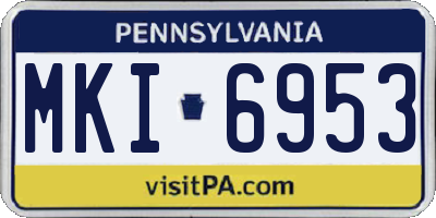 PA license plate MKI6953