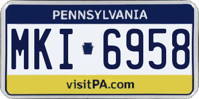 PA license plate MKI6958