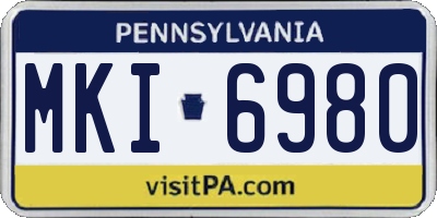 PA license plate MKI6980