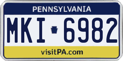 PA license plate MKI6982
