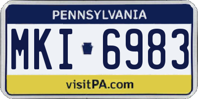 PA license plate MKI6983