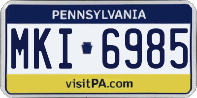 PA license plate MKI6985