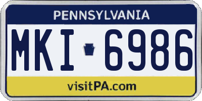 PA license plate MKI6986