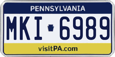 PA license plate MKI6989