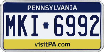 PA license plate MKI6992