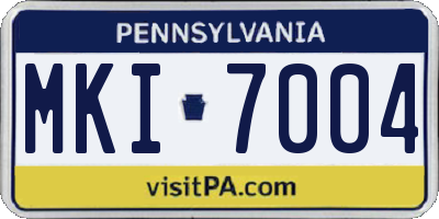 PA license plate MKI7004