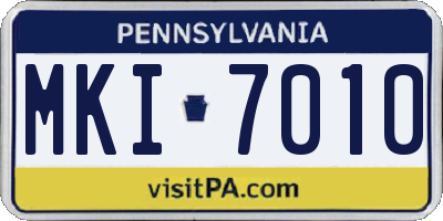 PA license plate MKI7010