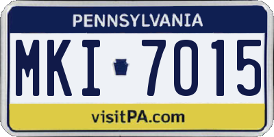 PA license plate MKI7015