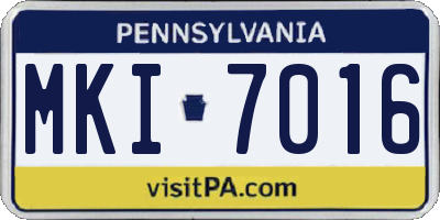 PA license plate MKI7016