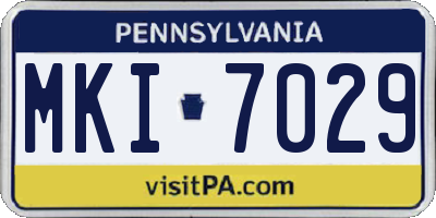 PA license plate MKI7029