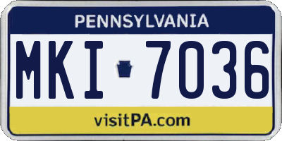 PA license plate MKI7036