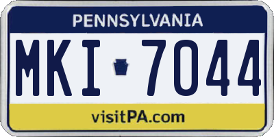 PA license plate MKI7044