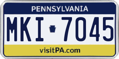 PA license plate MKI7045
