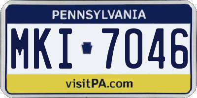 PA license plate MKI7046