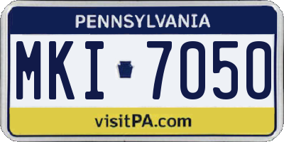 PA license plate MKI7050
