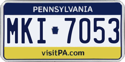 PA license plate MKI7053