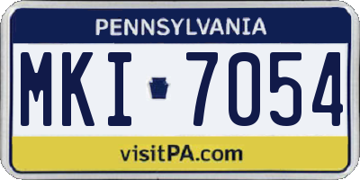 PA license plate MKI7054