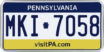 PA license plate MKI7058