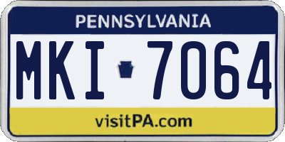 PA license plate MKI7064