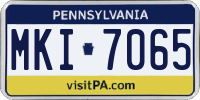 PA license plate MKI7065