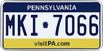 PA license plate MKI7066