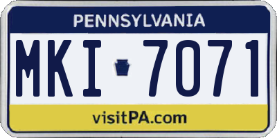 PA license plate MKI7071