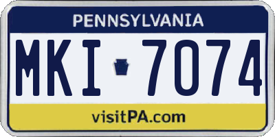 PA license plate MKI7074