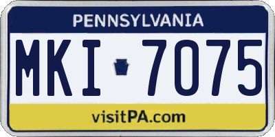 PA license plate MKI7075