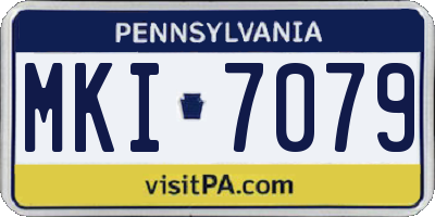 PA license plate MKI7079