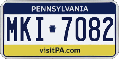 PA license plate MKI7082