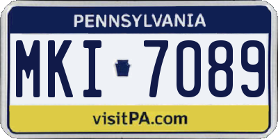 PA license plate MKI7089