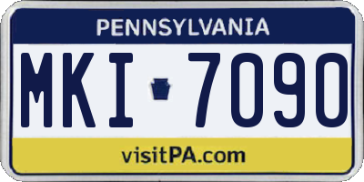 PA license plate MKI7090