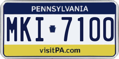 PA license plate MKI7100