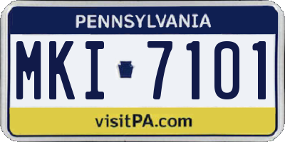PA license plate MKI7101