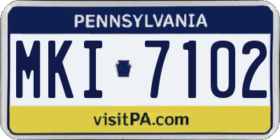 PA license plate MKI7102