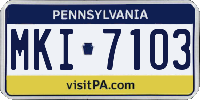 PA license plate MKI7103