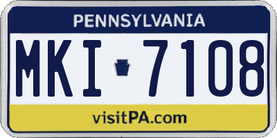 PA license plate MKI7108
