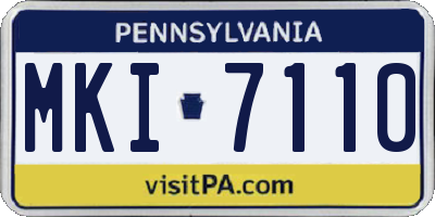PA license plate MKI7110