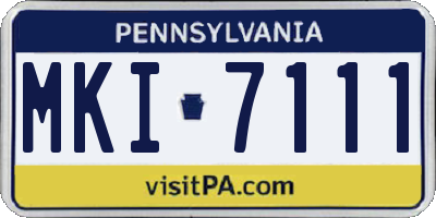 PA license plate MKI7111
