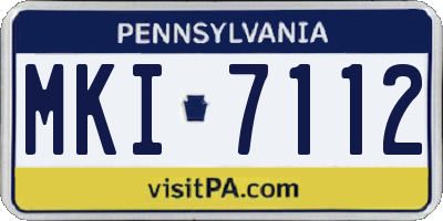 PA license plate MKI7112