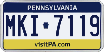 PA license plate MKI7119