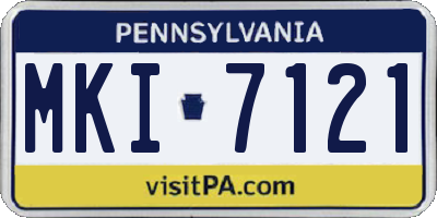 PA license plate MKI7121