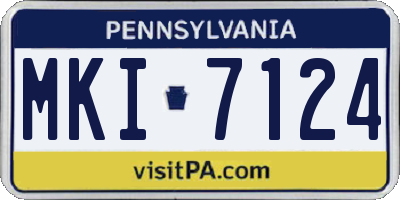 PA license plate MKI7124