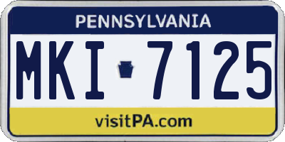 PA license plate MKI7125