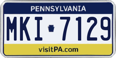 PA license plate MKI7129