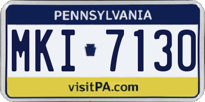 PA license plate MKI7130