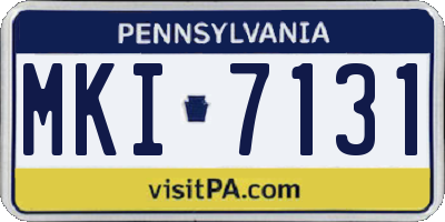 PA license plate MKI7131