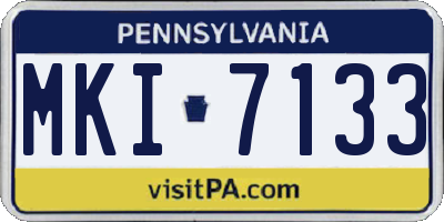 PA license plate MKI7133