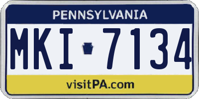 PA license plate MKI7134