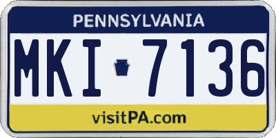 PA license plate MKI7136